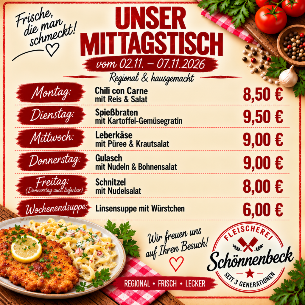 Mittagessen 02.11.2026