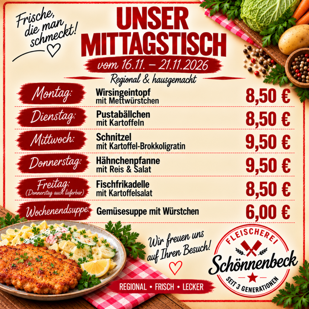 Mittagstisch 16.11.2026