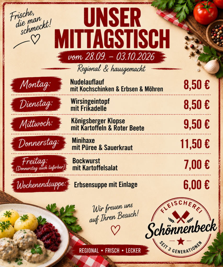 Mittagstisch 28.09.2026