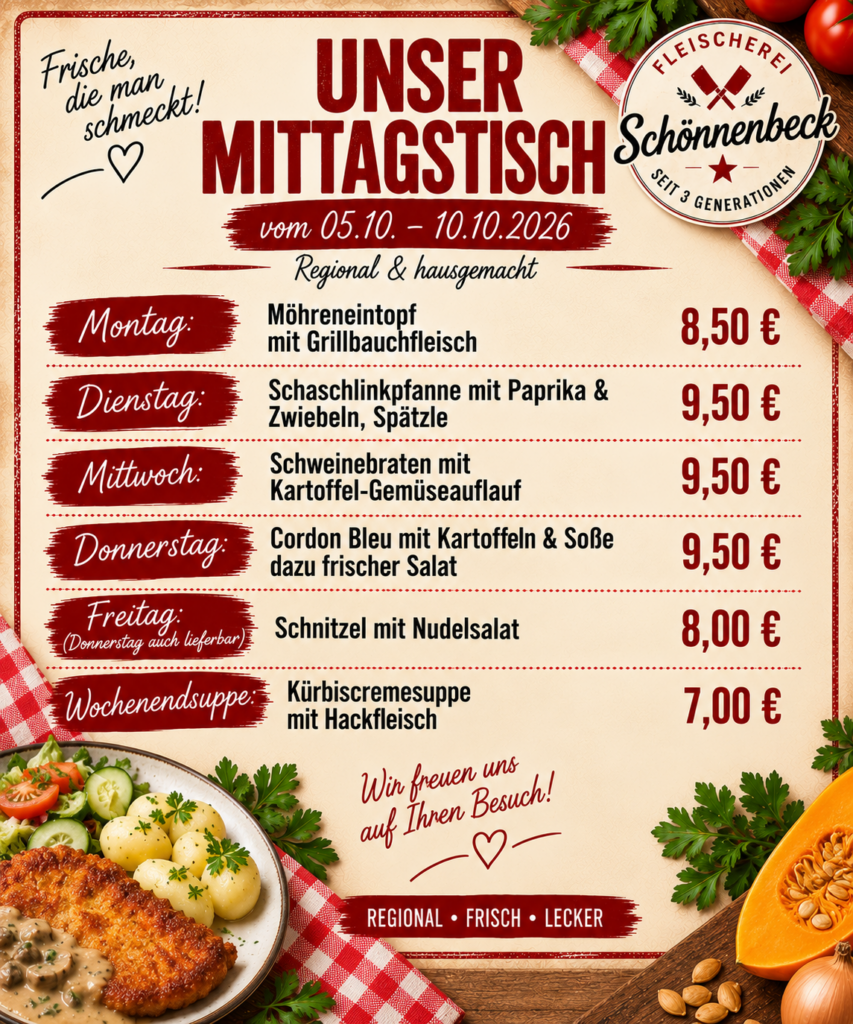 Mittagtisch 05.10.2026