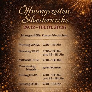 Öffungszeiten Sylvester